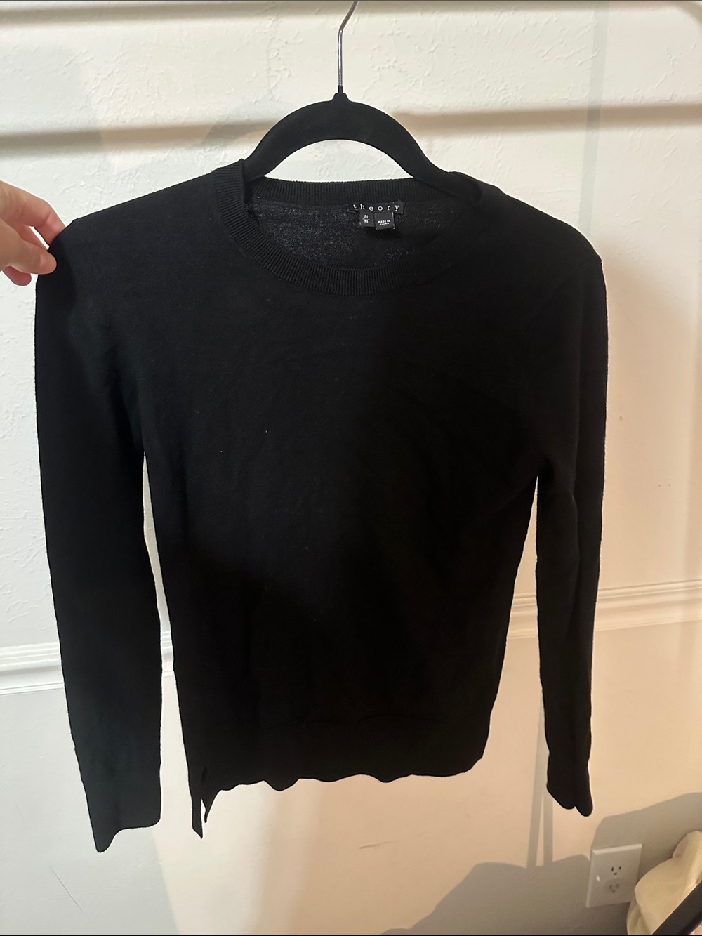 Theory Black Crewneck Sweater - Women's Classic Knit